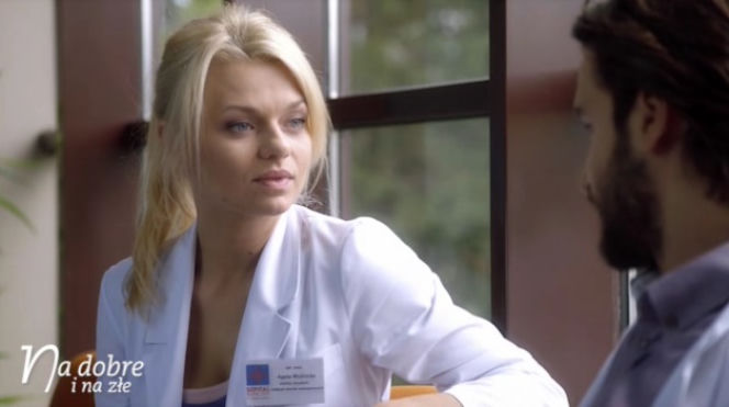 	Na dobre i na złe odc. 572. Agata Woźnicka (Emilia Komarnicka), Szymon Dryl (Piotr Stramowski)