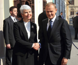 Donald Tusk, Jadranka Kosor premier Chorwacji