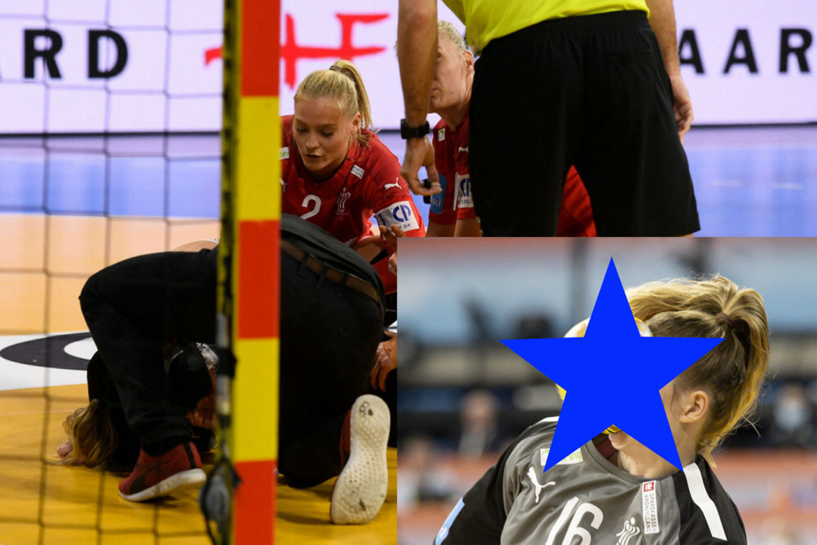 Bramkarka Althea Reinhardt trafiona piłką w twarz. Koszmarne zdjęcie