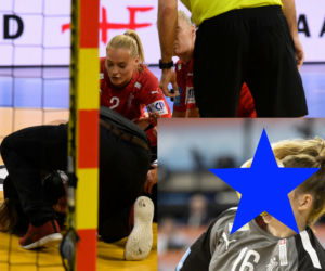 Bramkarka Althea Reinhardt trafiona piłką w twarz. Koszmarne zdjęcie