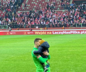 Marina Łuczenko-Szczęsna zabrała pierwszy raz synka na mecz taty.