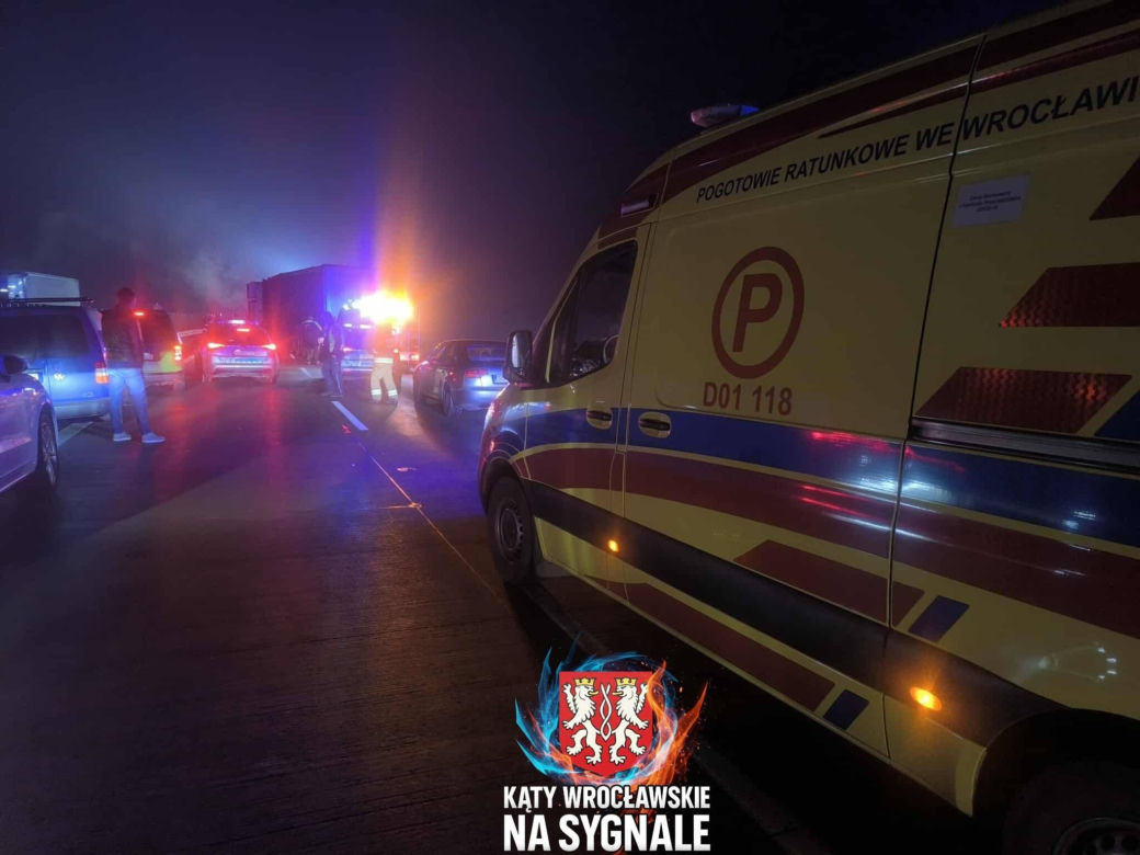 Wypadek na 141. kilometrze A4 pod Wrocławiem