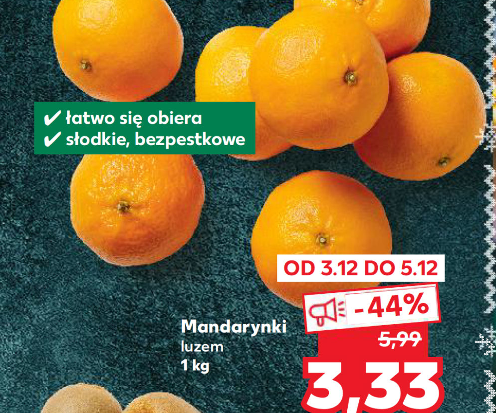 Mandarynki luzem 3,33 zł/1 kg