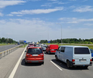 Wójtowo. Utrudniena na DK 16