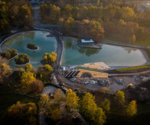 Park Lotników Polskich w Krakowie z lotu ptaka