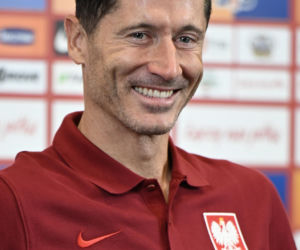 Robert Lewandowski na konferencji reprezentacji Polski