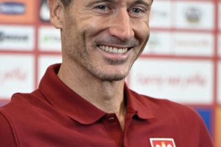Robert Lewandowski na konferencji reprezentacji Polski