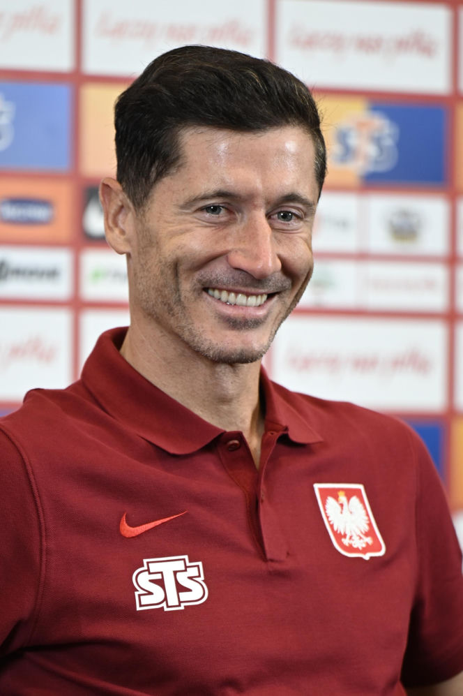 Robert Lewandowski na konferencji reprezentacji Polski