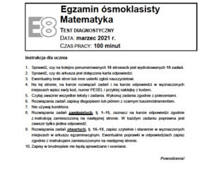Próbny EGZAMIN ÓSMOKLASISTY 2021: Matematyka. Odpowiedzi i arkusze CKE - ZOBACZ