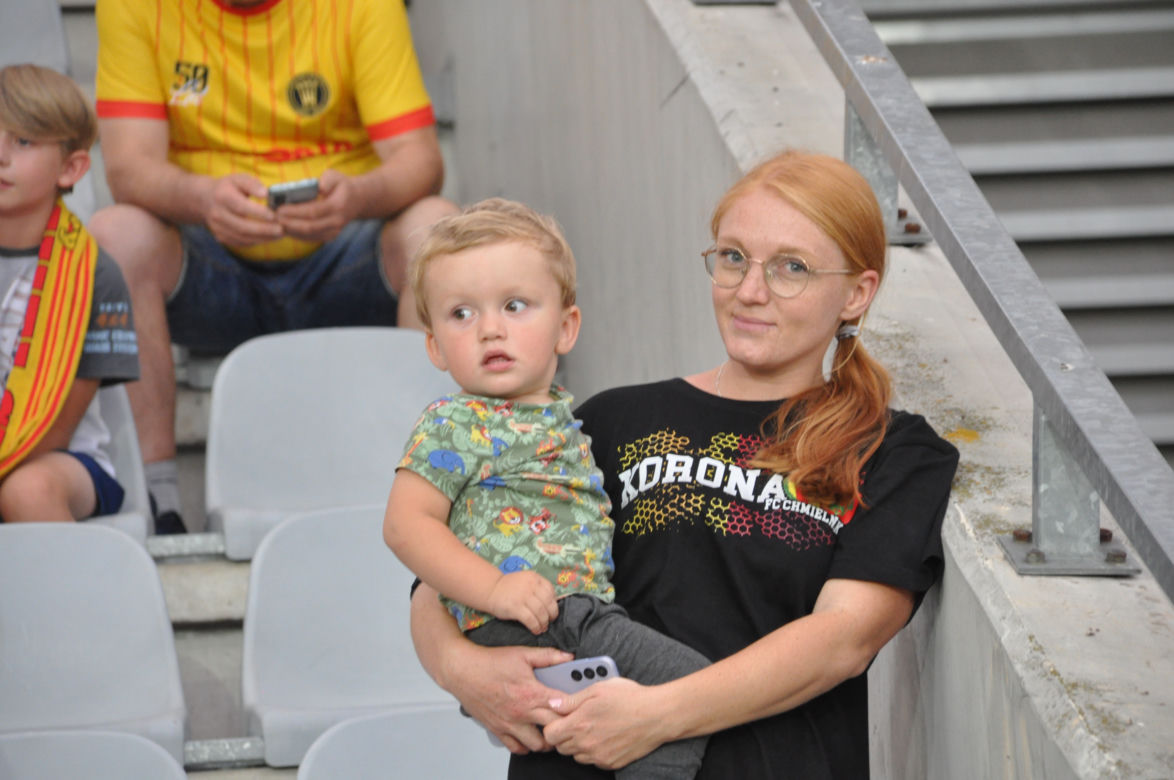 Kibice Korony Kielce na meczu ze Śląskiem Wrocław