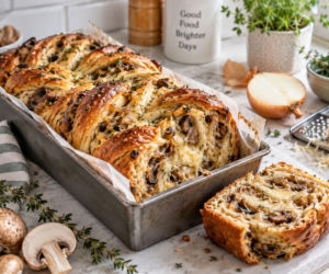 Babka nie musi być słodka. Tę zwijam z grzybami, cebulą i ciągnącym serem