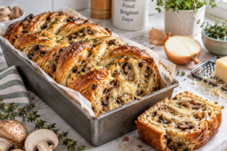 Babka nie musi być słodka. Tę zwijam z grzybami, cebulą i ciągnącym serem