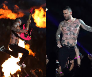 Maroon 5 i Adam Levine podczas Super Bowl 2019