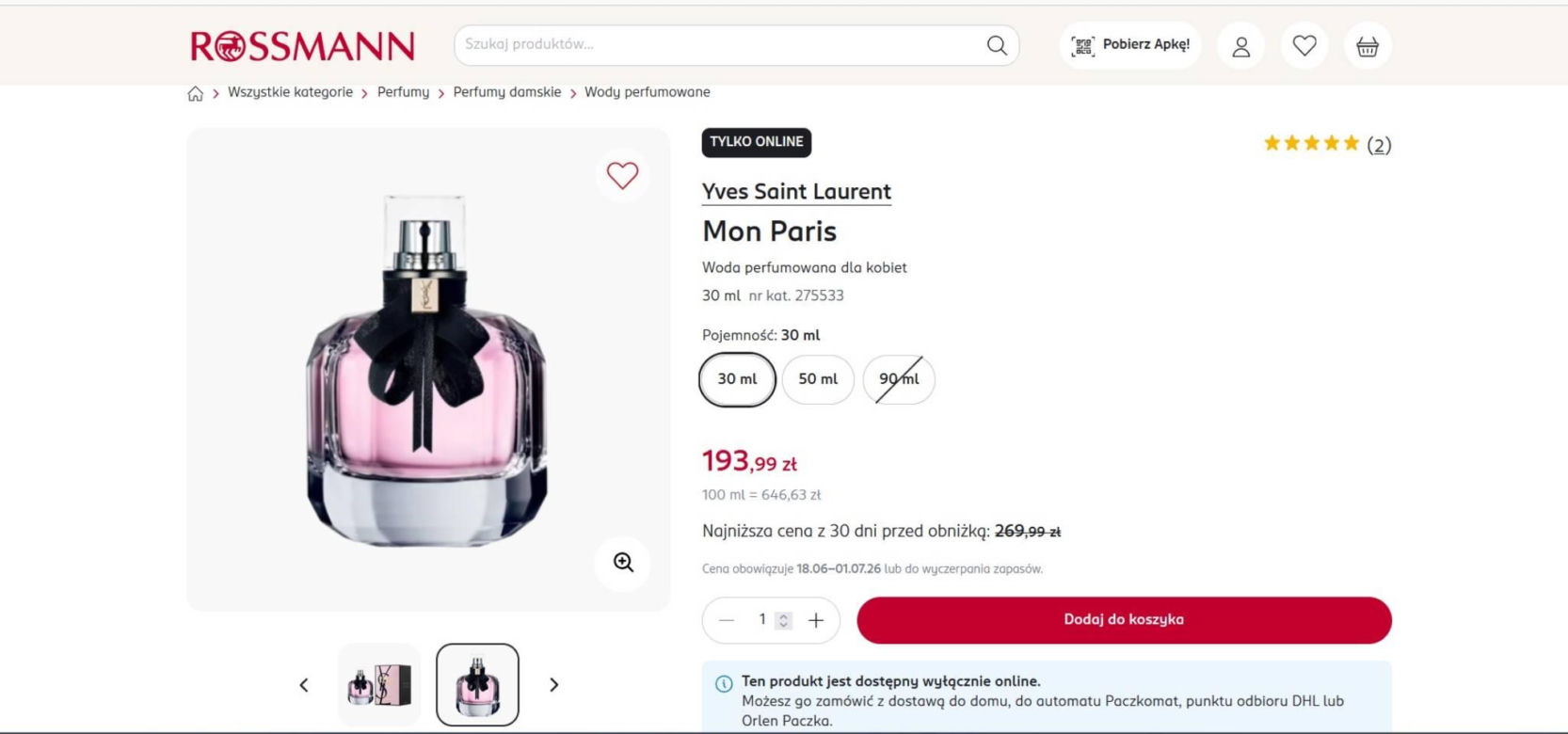 Rossmann przecenił kultowe perfumy YSL. To zapach idealny na lato, którego nie kupisz stacjonarnie