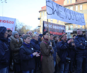 Protest pocztowców w Katowicach