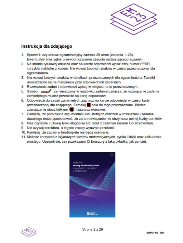 Matura próbna matematyka 2023 - CKE (wrzesień 2022)