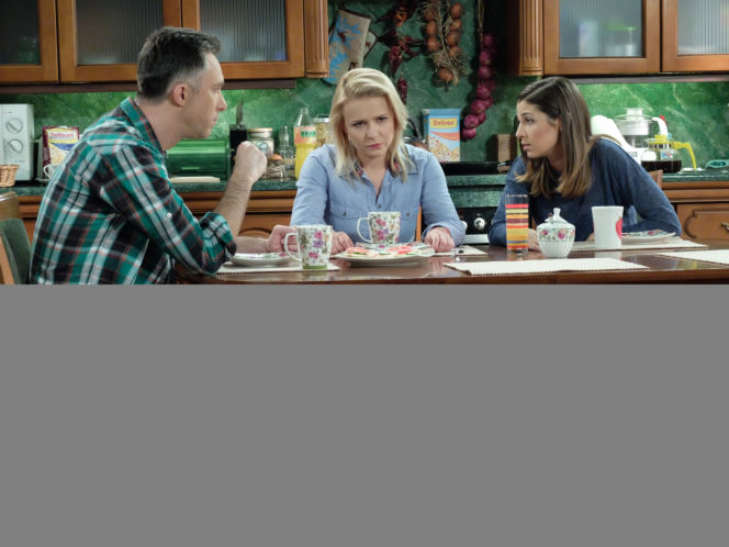Pierwsza miłość. Artur (Łukasz Płoszajski), Kinga (Aleksandra Zienkiewicz), Marysia (Aneta Zając)