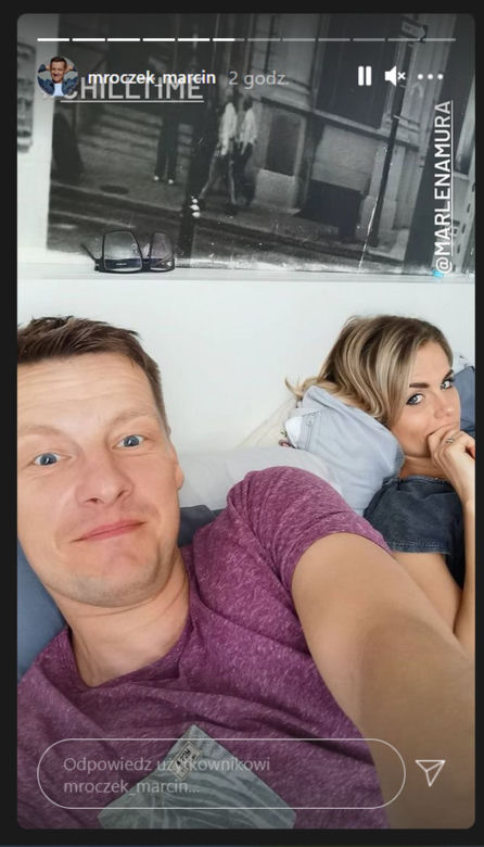 M jak miłość: Marcin Mroczek (Piotrek) z żoną Marleną Muranowicz