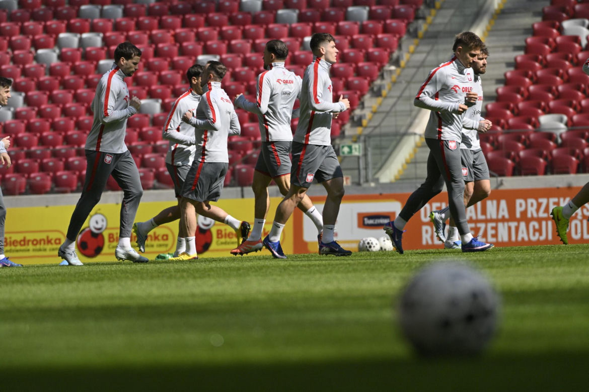 Trening reprezentacji Polski przed meczem ze Szwecją