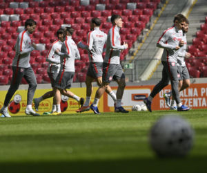 Trening reprezentacji Polski przed meczem ze Szwecją