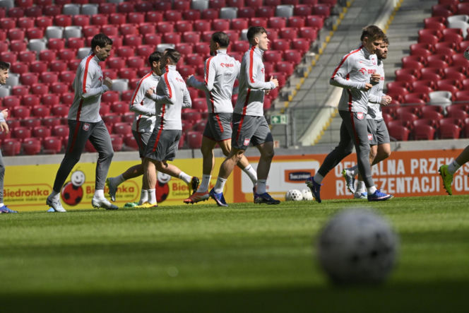 Trening reprezentacji Polski przed meczem ze Szwecją