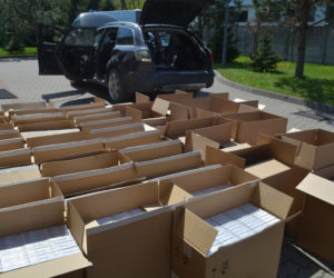 Krasnopol. Uciekający samochód wypełniony papierosami [ZDJĘCIA]
