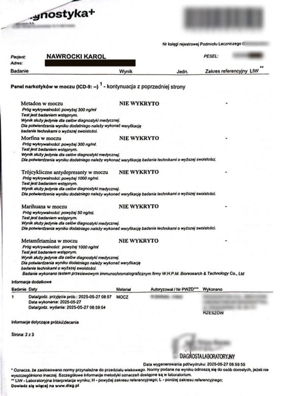 Karol Nawrocki się przebadał! Mamy wyniki testów na narkotyki