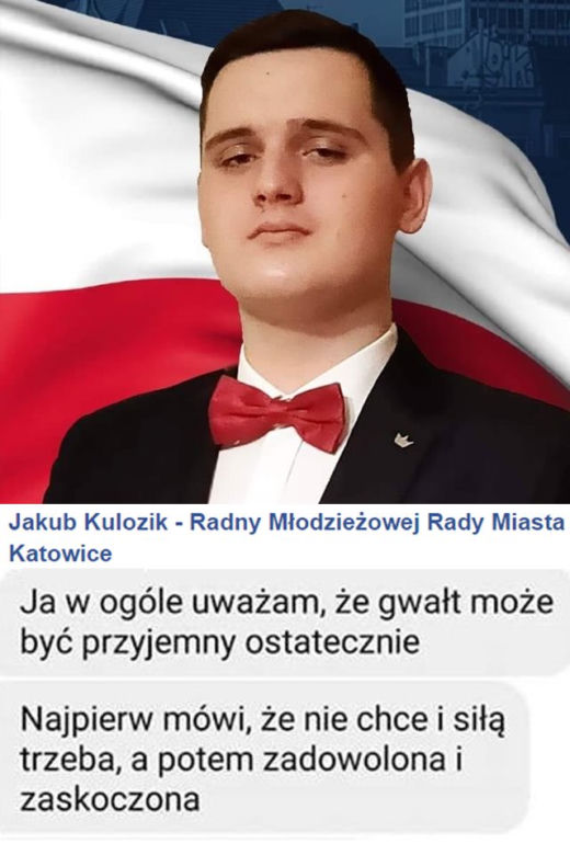 Młodzieżowy radny z Katowic chwali GWAŁT! Jego słowa są OBURZAJĄCE!