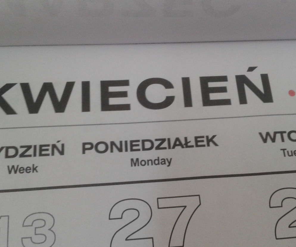 Kalendarz 2017 kwiecień