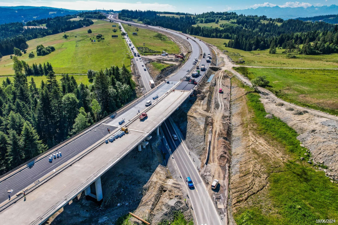Budowa zakopianki DK 47 Rzdzawka - Nowy Targ - czerwiec 2024