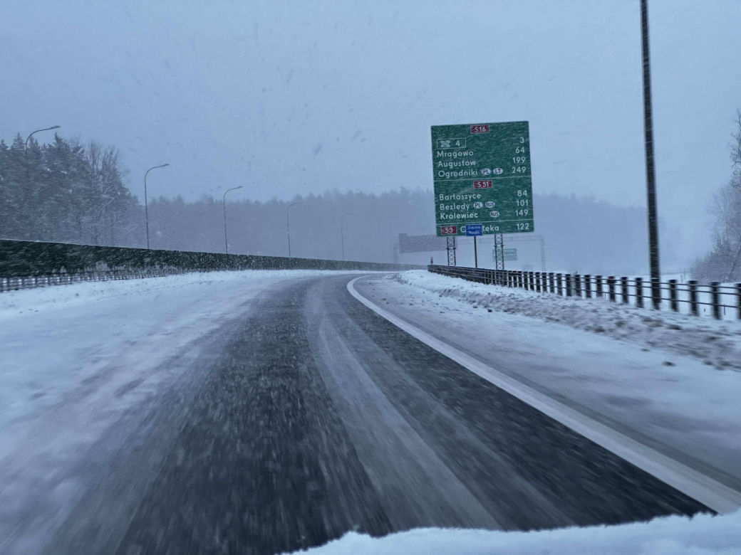 Śnieg na północy Polski