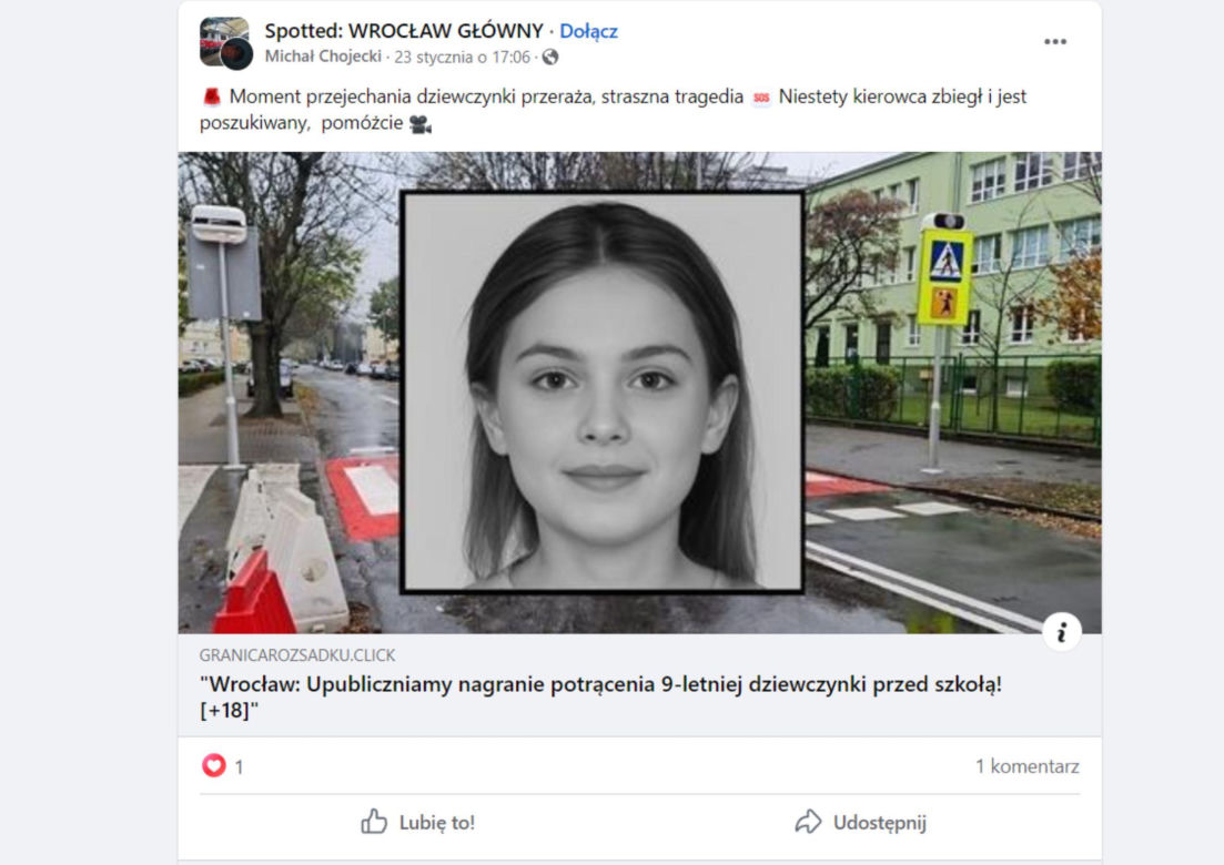 "Uwaga! Drastyczne nagranie". Fake newsy opanowują internet. Policja ze Świdnicy alarmuje" "To oszustwo"