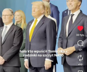 Elegancki Maciej Musiał nadaje ze szczytu NATO. Kto wpuścił Tomeczka z rodzinki?