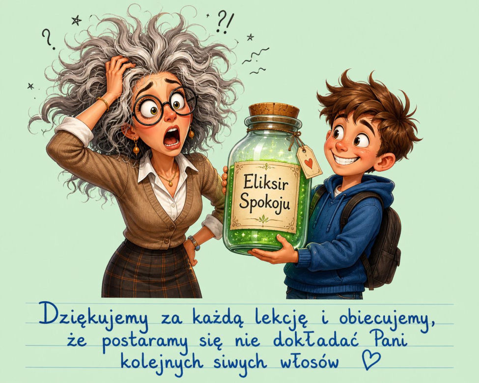 Zabawna kartka z okazji Dnia Nauczyciela