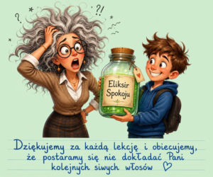 Zabawna kartka z okazji Dnia Nauczyciela