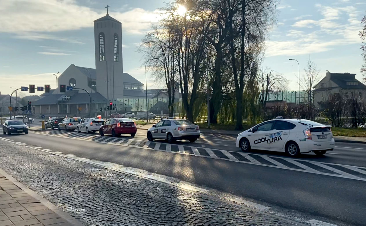 Białystok. Protest taksówkarzy 25.XI.2020