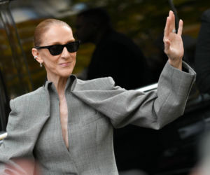 Céline Dion w luksusowym garniturze posyła uśmiechy fanom