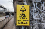 Nowe tablice znaki dla rowerzystów pod wiaduktem garwolińskim w Siedlcach