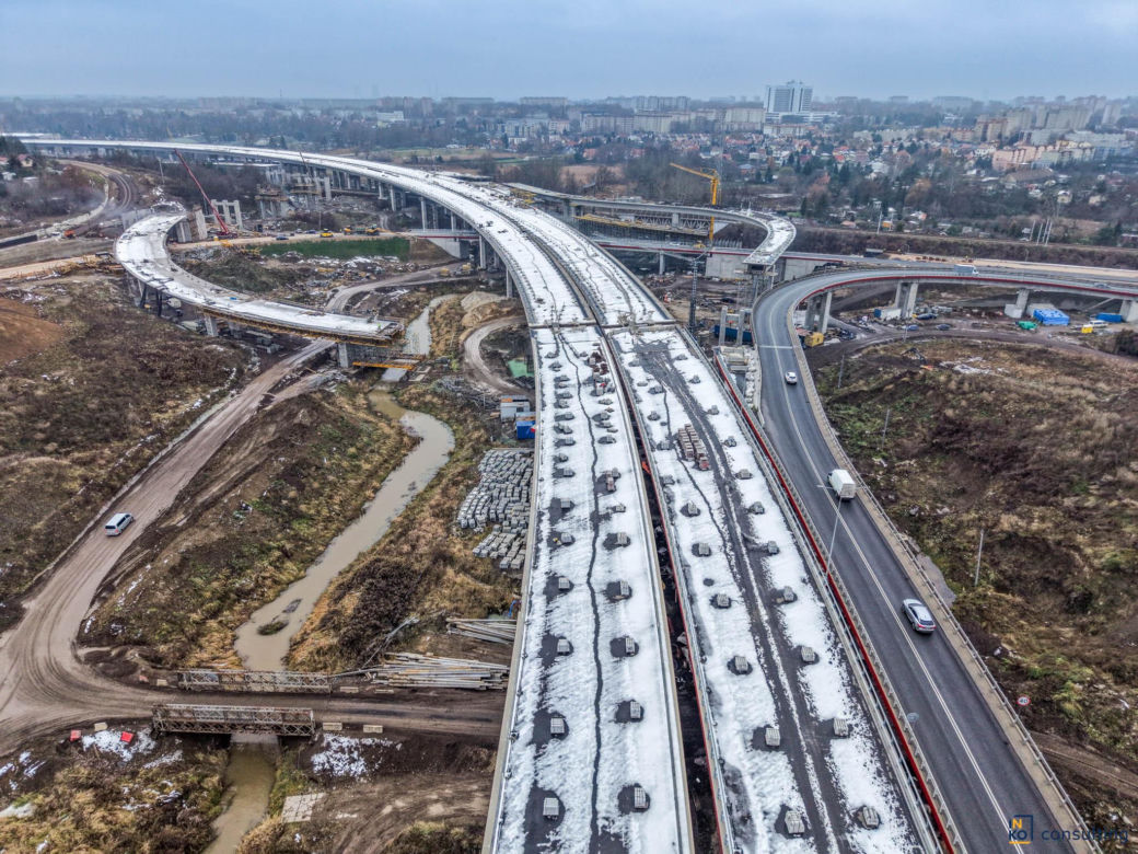 Budowa węzła Mistrzejowce na S7 w Krakowie