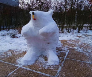 Rzeźby ze śniegu na pętli Głębokie