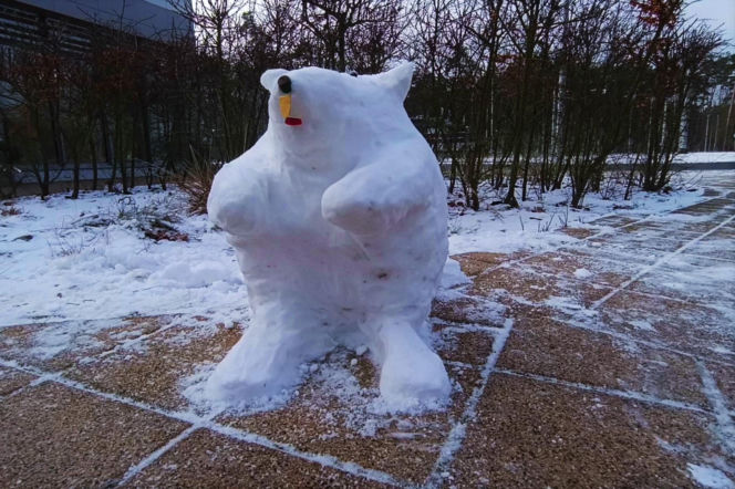 Rzeźby ze śniegu na pętli Głębokie