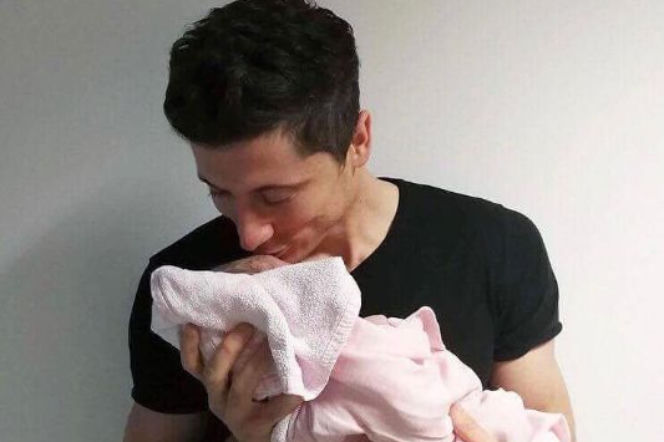 Robert Lewandowski z córką