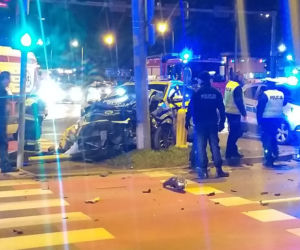 Wypadek radiowozu w Poznaniu