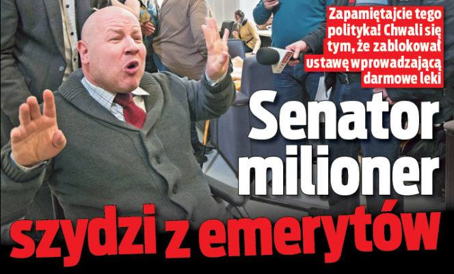 Senator milioner szydzi z emerytów
