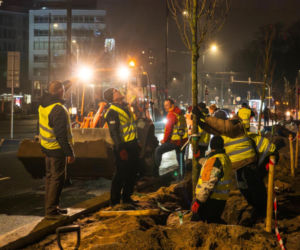 Nocą trwały prace na Marszałkowskiej. Zielona nowość w samym centrum Warszawy