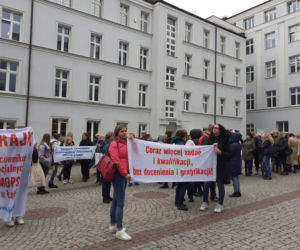 Protest pracowników socjalnych w Łodzi