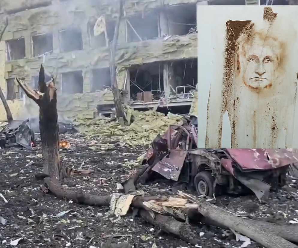 Artysta namalował portret Putina tym, co psy zostawiają na spacerze. Tak pomaga Ukrainie! 