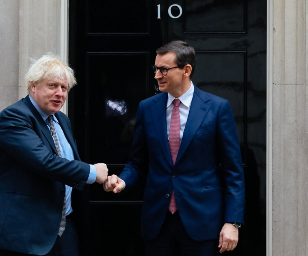 Boris Johnson i Mateusz Morawiecki