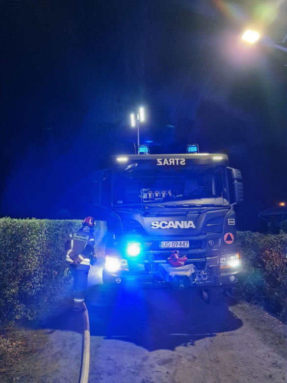 Pożar domku letniskowego na działkach ROD w Toruniu