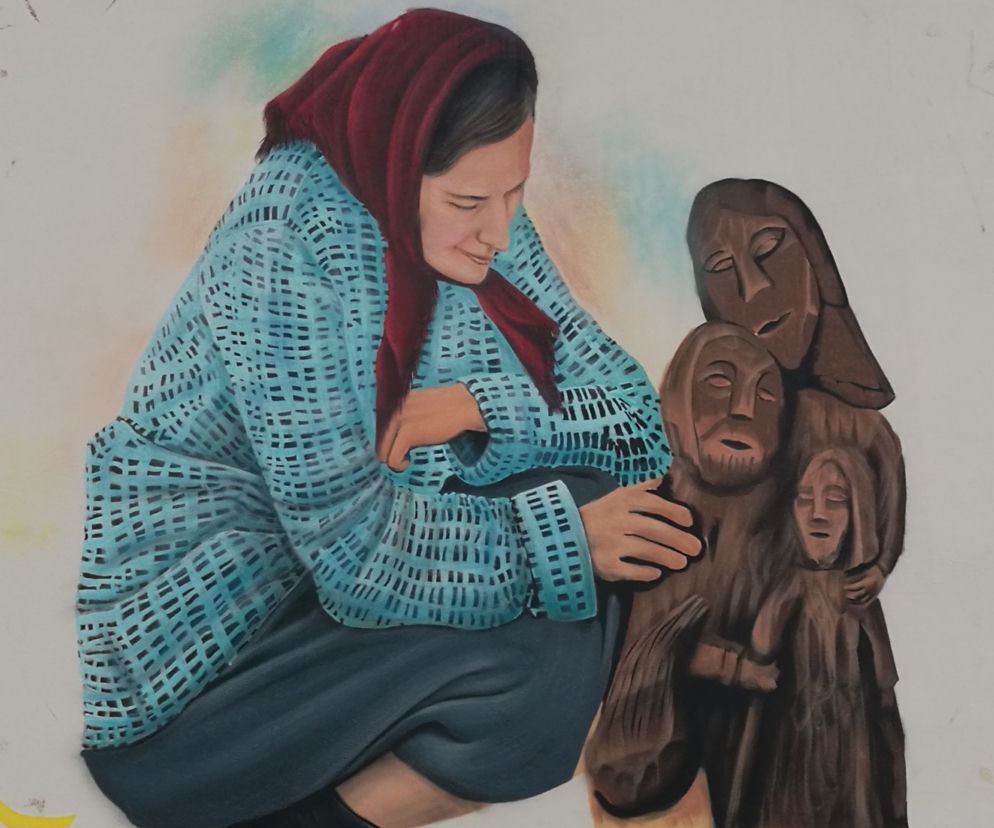Mural Anny Ficoń - kolejne malowidło na Szlaku Beskidzkich Murali autorstwa Macieja Szymonowicza